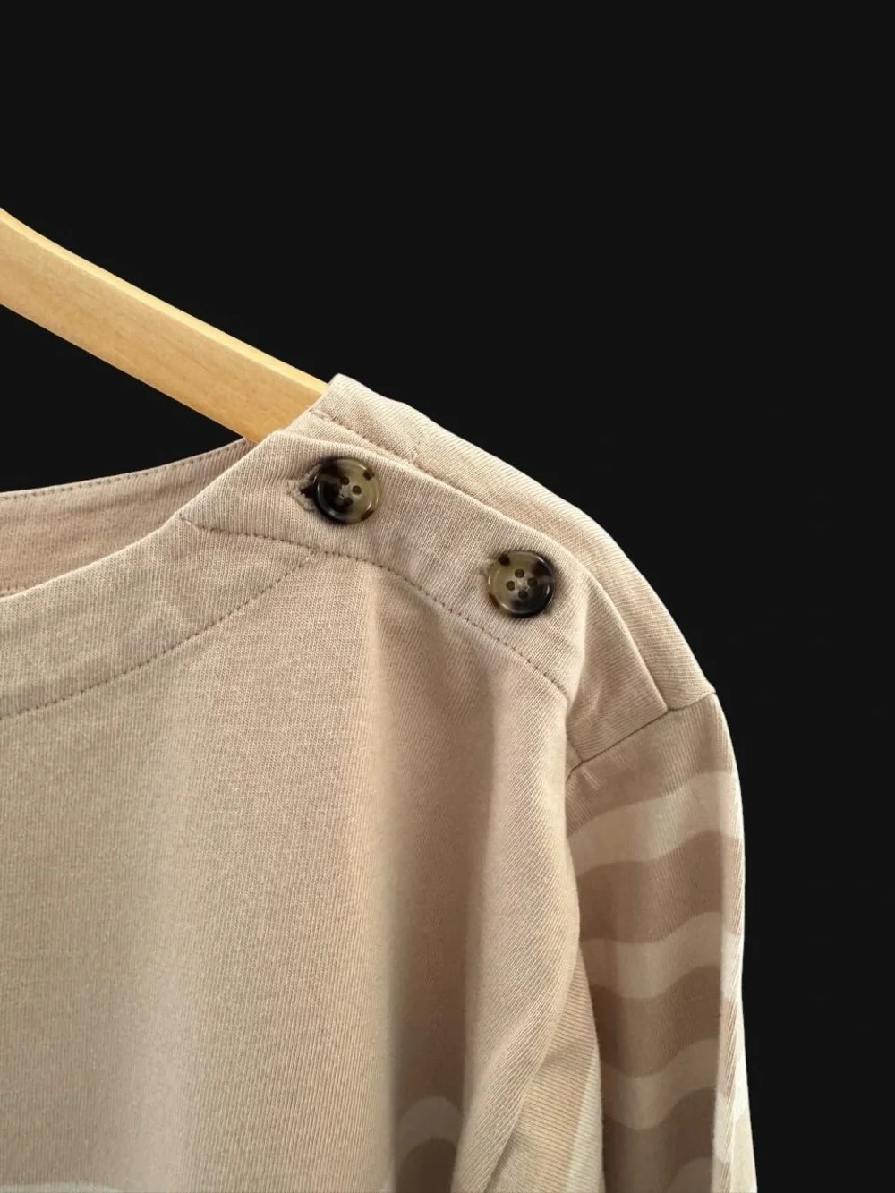 J.Crew cream and beige striped long sleeve top in a S